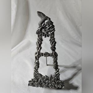 Vintage Pewter Display Easel. Hummingbird_Floral Design